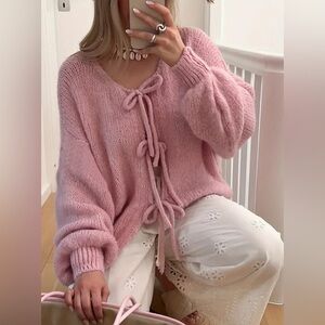 Cozy tie front cardigan - XL